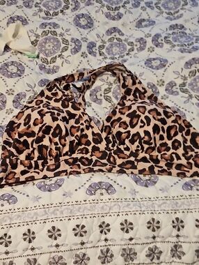 Leopard Print Bikini Top